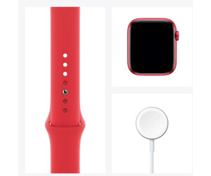 Apple Watch Series 6 (GPS, 44 mm) - Boîtier en aluminium doré avec bracelet sport rouge 